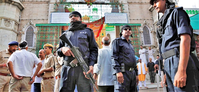 Security personnel guarding Ajmer Dargah. (Deepak Sharma/Hindustan Times via Getty Images)