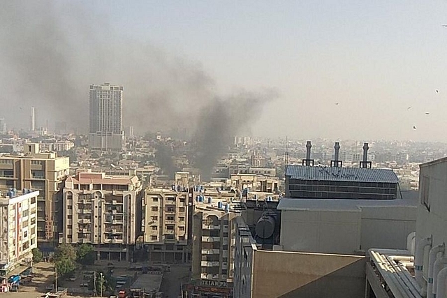 Smoke arising near the consulate (Image courtesy of twitter.com/omar_quraishi)