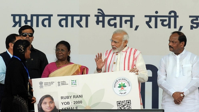 PM Modi at the launch of Ayushman Bharat. (Parwaz Khan/Hindustan Times via Getty Images)