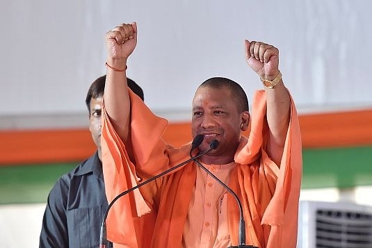 Yogi Adityanath during a campaign rally in Bengaluru.(Photo by Arijit Sen/Hindustan Times via Getty Images)&nbsp;