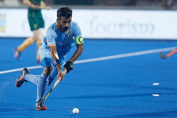 A still from India’s opening match against South Africa (@TheHockeyIndia/Twitter)