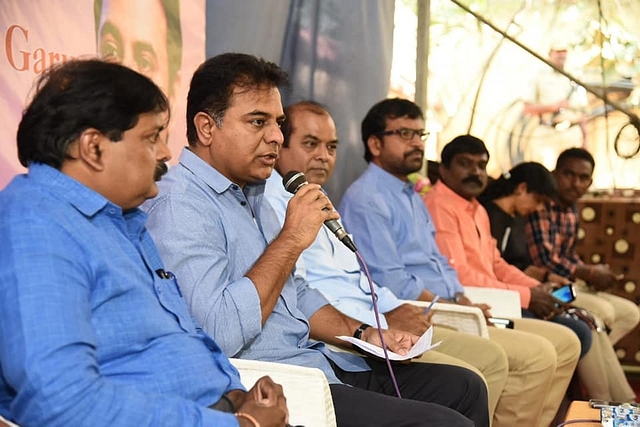 KTR addressing the Press Meet (@KTRTRS/Facebook)