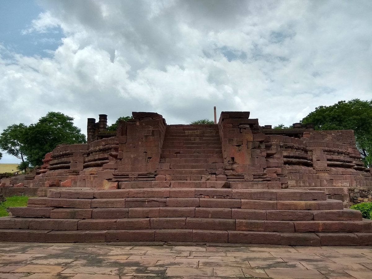 Steps leading to the platform of the temple