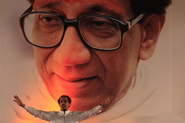 Uddhav Thackeray at a Shiv Sena rally (Kalpak Pathak/Hindustan Times via Getty Images)