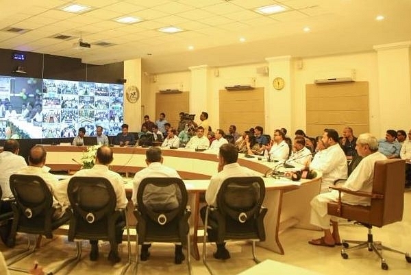 CM Naveen Patnaik distributing scholarship through video conference (@cmo_odisha/Twitter)