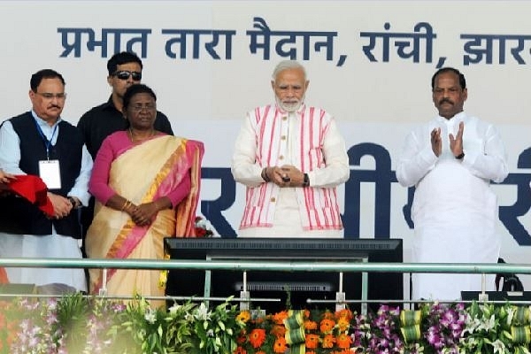 PM Modi at the launch of Ayushman Bharat. (Parwaz Khan/Hindustan Times via Getty Images)