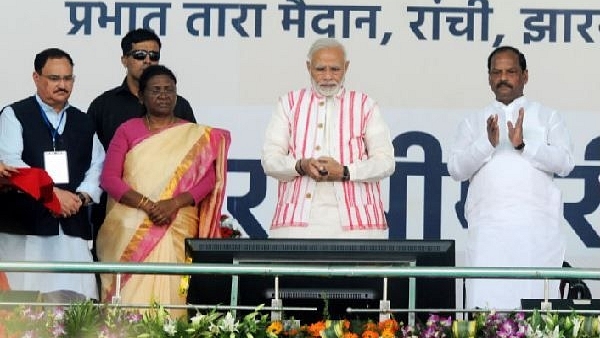 PM Modi at the launch of Ayushman Bharat. (Parwaz Khan/Hindustan Times via Getty Images)