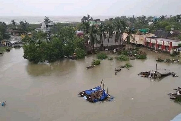 A village flooded by Cyclone Gaja downpour in Nagapattinam district.&nbsp;