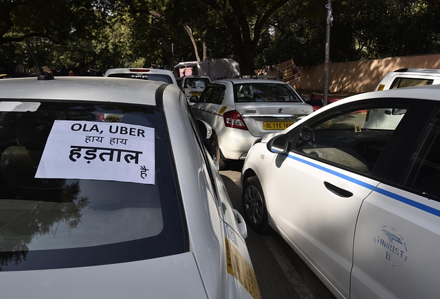 Around 70 per cent of cabs were off roads on 18 November in Mumbai (Photo by Vipin Kumar/Hindustan Times via Getty Images)