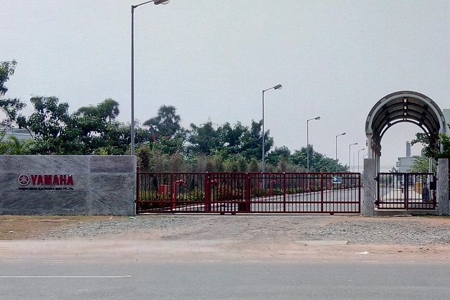 A front view of Yamaha’s plant at Vallal near Sriperumbudur in Tamil Nadu’s Kanchipuram district.&nbsp;