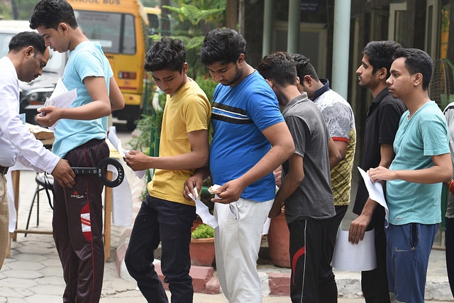 Candidates during NEET exam 2018 (Photo by Raj K Raj/Hindustan Times via Getty Images)