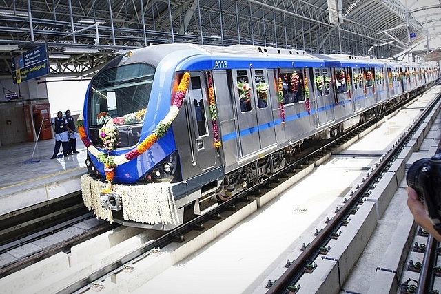 Chennai metro train runs from Alandur to Koyambedu after the formal inauguration. (representative picture) (Jaison G/India Today Group/Getty Images)