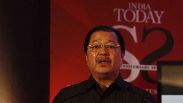 Mizoram CM Lal Thanhawla speaking at a conference organised by India Today. (Photo by K Asif/India Today Group/Getty Images)