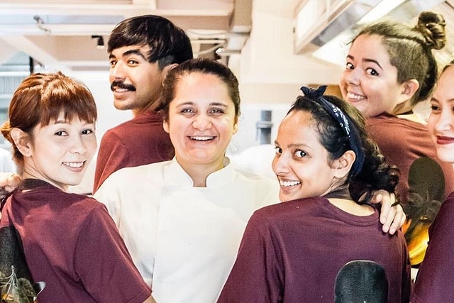 Chef Garima Arora’s (Centre in White) restaurant is awarded One Star by the Michelin Red Guide, (Image via Gaa Facebook page)&nbsp;