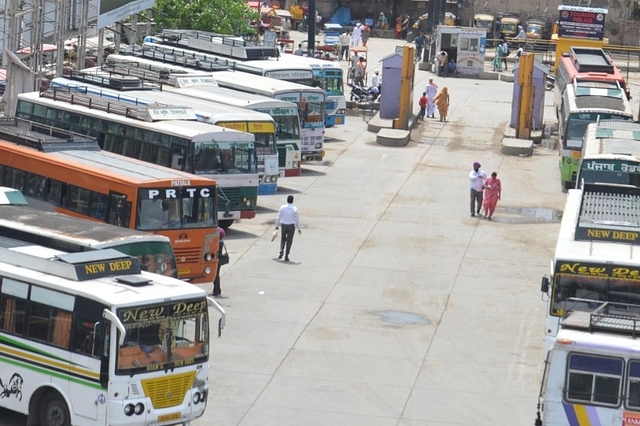 Buses parked at bus depot - Representative Image (Photo by Sameer Sehgal/Hindustan Times via Getty Images)