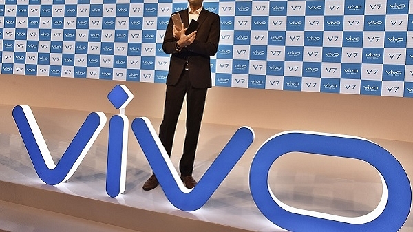 Vivo logo during the launch of new smartphone Vivo V9 (Sanjeev Verma/Hindustan Times via Getty Images)