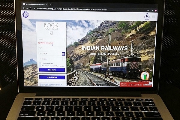 IRCTC website (Swarajya File Photo)