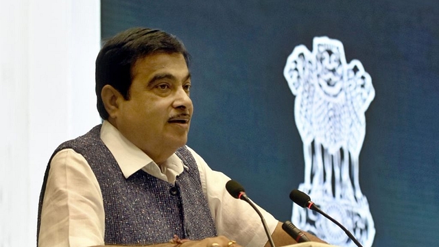 Union Minister Nitin Gadkari speaks during the inaugural ceremony of the 29th National Road Safety Week 2018, at Plenary Hall, Vigyan Bhawan, on April 23, 2018 in New Delhi. (Photo by Sushil Kumar/Hindustan Times via Getty Images)