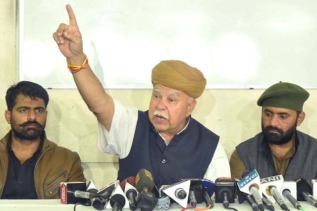 Shri Rajput Karni Sena Chief Lokendra Singh Kalvi (Prabhakar Sharma/Hindustan Times via GettyImages)