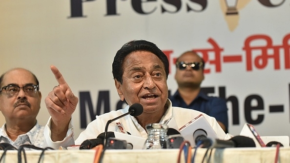 Kamal Nath speaks to journalists at a press conference in Bhopal in September. (Photo by Mujeeb Faruqui/Hindustan Times via Getty Images)