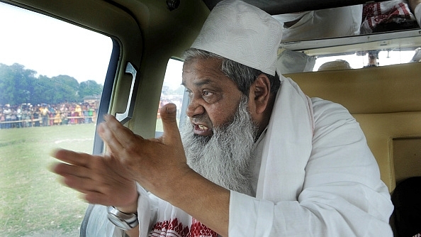 Badruddin Ajmal during an election campaign in Assam. (Subhendu Ghosh/Hindustan Times via Getty Images)