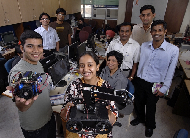 Interns from startups FEAST Software, Vegayan Systems and TRI Technosolutions at IIT Mumbai. (Abhijit Bhatlekar/Mint via Getty Images)