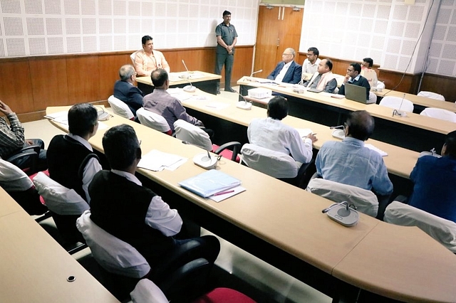 CM Biplab Kumar Deb chairing a meeting of officials (@BjpBiplab/Twitter)