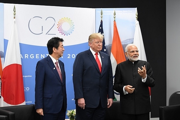 PM Narendra Modi in Buenos Aires with US President Donald Trump and Japanese PM Shinzo Abe. (Representative Image) (Pic via Twitter)