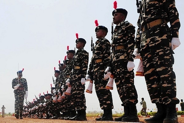 A contingent of Sashastra Seema Bal (Mujeeb Faruqui/Hindustan Times via Getty Images)