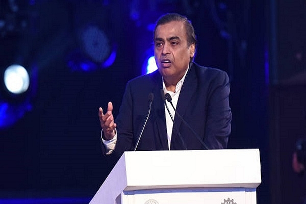 Mukesh Ambani at the 2018 UP Investors’ Summit in Lucknow. (Photo by Subhankar Chakraborty/Hindustan Times via Getty Images)