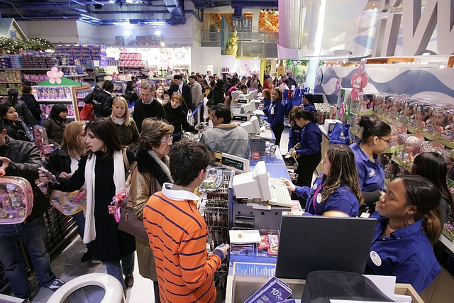 Shoppers at a store in New York City. (StephenChernin/Getty Images)