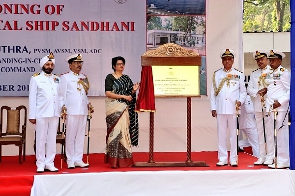 Vice Admiral Girish Luthra at the commissioning ceremony (@indiannavy/Twitter)