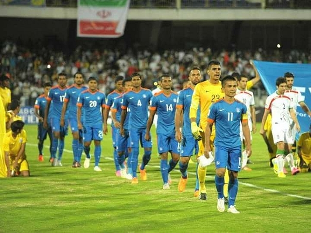 The Indian national football team. (Image via Facebook)