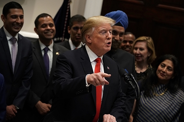 US President Donald Trump during Diwali celebrations at the White House. (Photo by Alex Wong/Getty Images)