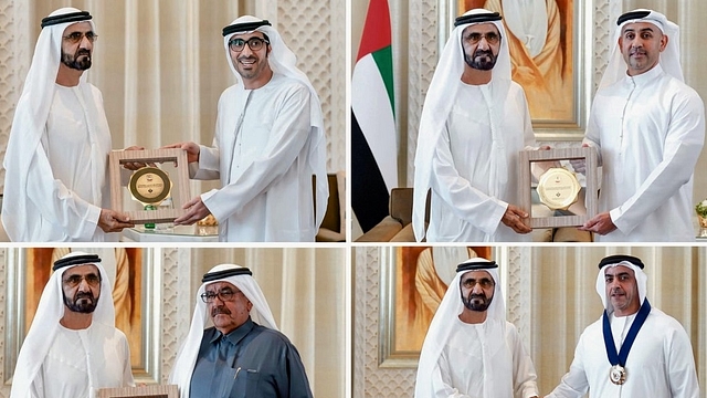 Men receive awards for gender equality in the UAE (Pic: Twitter)