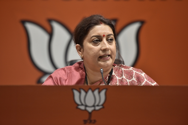 Smriti Irani ( Photo by Sonu Mehta/Hindustan Times via Getty Images)