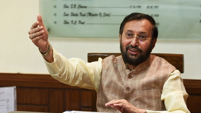 Union HRD Minister Prakash Javadekar. (Mohd Zakir/Hindustan Times via Getty Images)