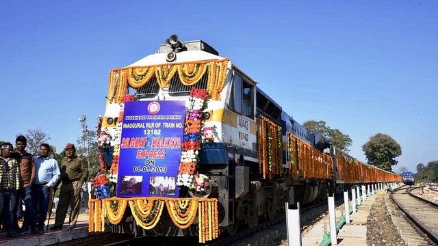  Rajen Gohain, Minister of State for Railways, flagging off the inaugural run of Silghat – Kolkata Weekly Express from Silghat station (Pic: Twitter)