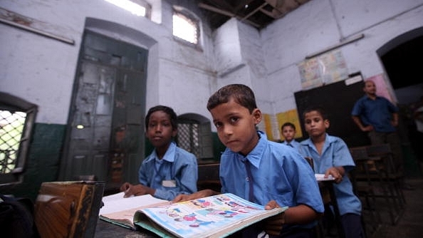 Students at a municipal school in Delhi (Qamar Sibtain/India Today Group/Getty Images)