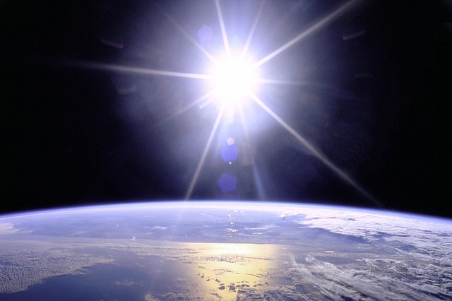 Sunburst over the Earth. (Image Credits: NASA)