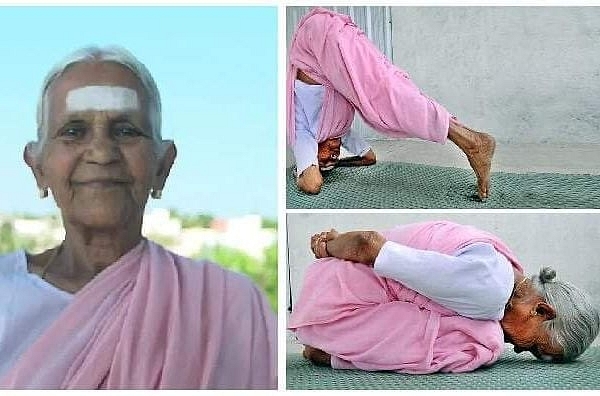 Padma Shri Amma Nanammal from Tamil Nadu. At 98, she is, perhaps, the oldest yoga guru in the country (Source: <a href="https://twitter.com/kmlshdbh">@<b>kmlshdbh</b></a>/Twitter)