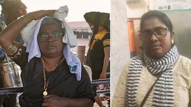 Dalit activist Manju disguised as an old women to enter Sabarimala (pic via Twitter)