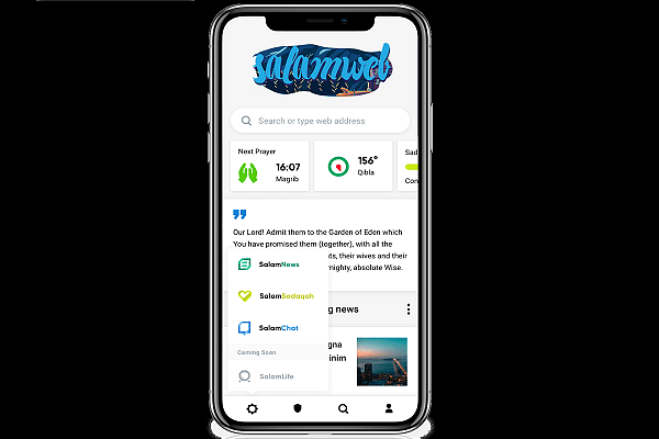 The SalamWeb browser on a smartphone. (Pic via SalamWeb website)