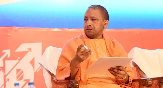 Uttar Pradesh chief minister Yogi Adityanath during the last day of the Uttar Pradesh Investors Summit-2018. (Subhankar Chakraborty/Hindustan Times via Getty Images)