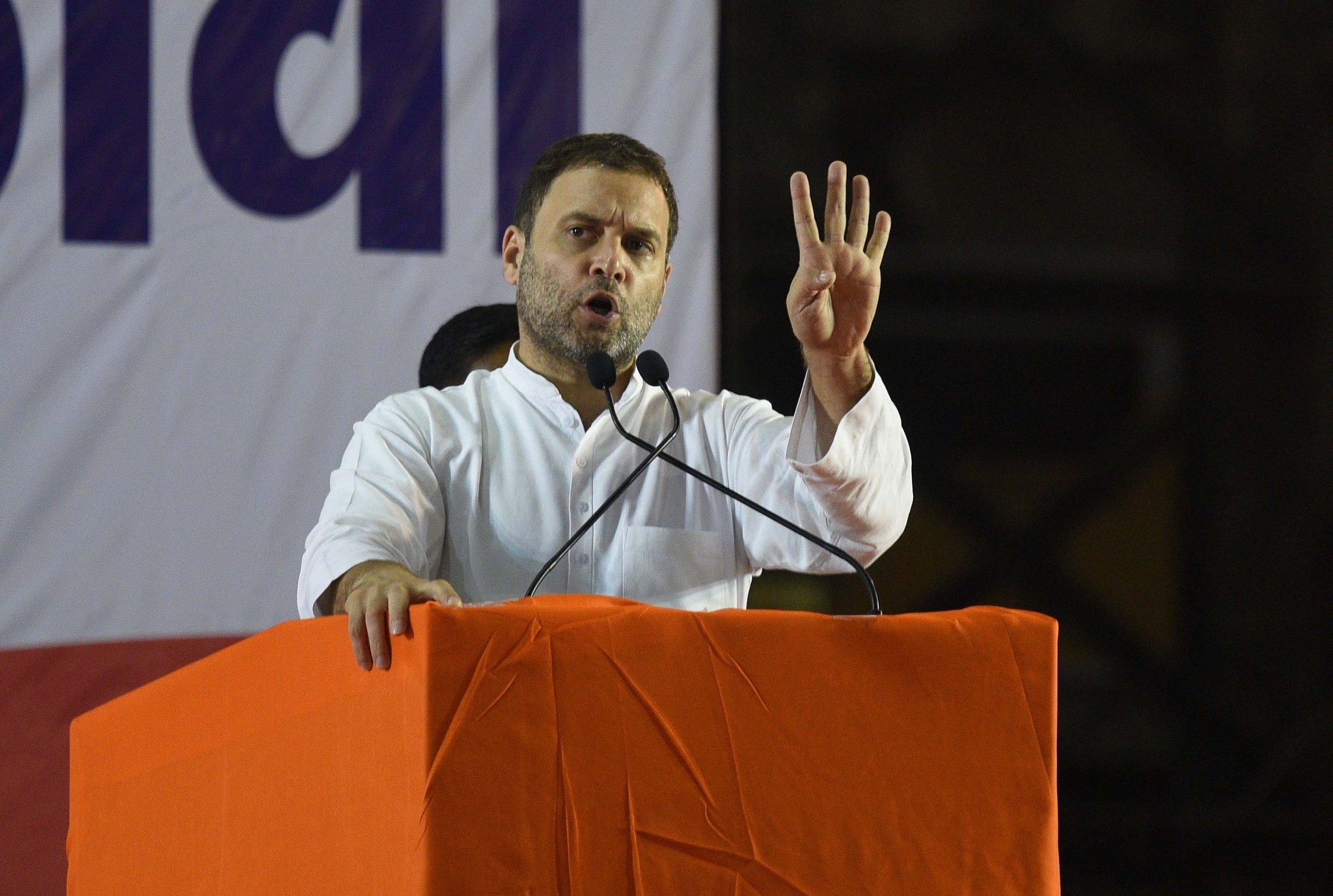  Congress president Rahul Gandhi. (Satyabrata Tripathy/Hindustan Times via GettyImages)&nbsp;