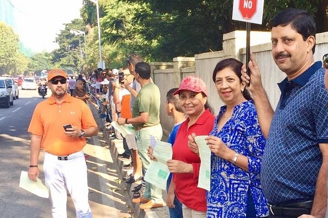 People Protesting The Construction Of A Steel Flyover In Bengaluru (Picture Credits-Facebook)