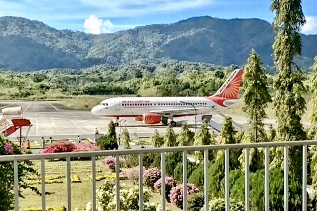 Air India flight at an airport in northeast India (Image: <a href="https://twitter.com/KirenRijiju">@<b>KirenRijiju</b></a>/twitter)