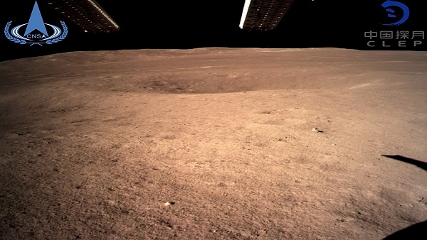 Back of the moon on the south side of the landing site, as taken by the rover’s Lander Surveillance Camera C (Website/CNSA)