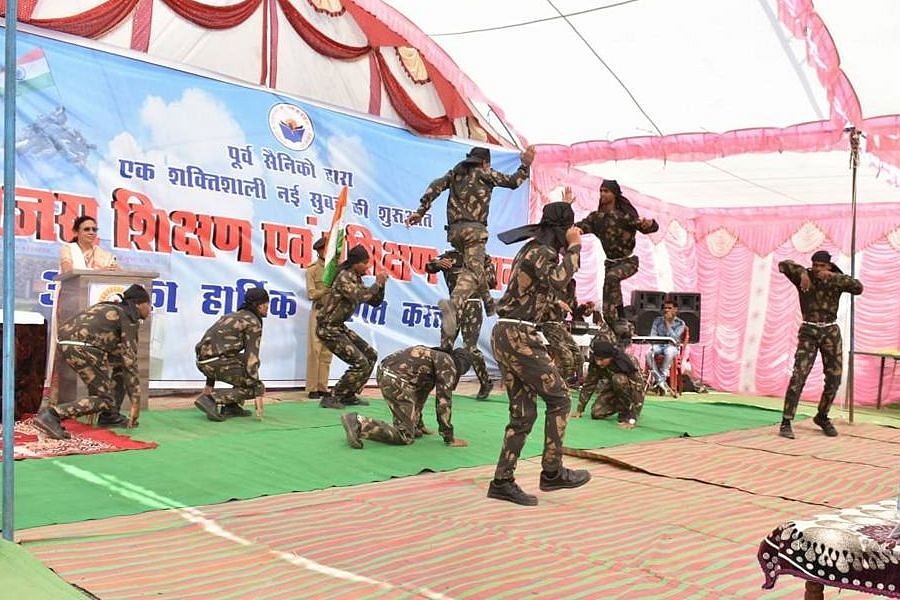 Students take part in a stage performance.