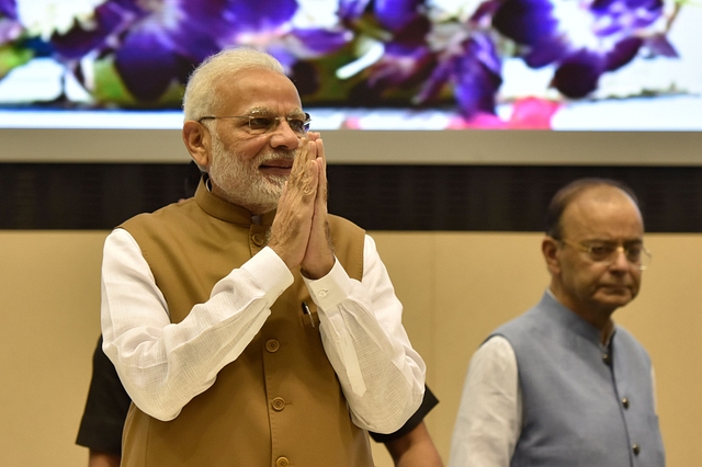 Prime Minister Narendra Modi with Finance Mnister Arun Jaitley. (Sanjeev Verma/Hindustan Times via Getty Images)&nbsp;